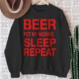 Beer Pet Morkie Sleep Repeat Red CDogLove Sweatshirt Gifts for Old Women