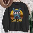 Best Cat Dad Fathers Day Kitty Daddy Papa Vintage Sweatshirt Gifts for Old Women