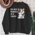 The Best Therapy Is A Calico Cat Sweatshirt Gifts for Old Women