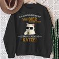 Bier Und Coole Katzen Lustiger Spruch Katzenbesitzer Papa Sweatshirt Geschenke für alte Frauen