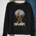 Bigfoot Rock Roll Sasquatch Christmas Believe Sweatshirt Gifts for Old Women