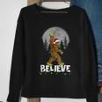 Bigfoot Rock Roll Sasquatch Christmas Pajama Believe Sweatshirt Gifts for Old Women