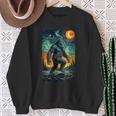Bigfoot Starry Night Sasquatch Van Gogh Sky Painting Sweatshirt Gifts for Old Women