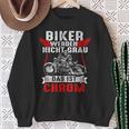 With Biker Werden Nicht Grau Das Ist Chrome Motorcycle Rider Biker S Sweatshirt Geschenke für alte Frauen