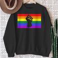 Black Protest Fist Lgbtq Gay Pride Flag Blm Unity Equality Sweatshirt Gifts for Old Women