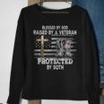 Blessed By God Raised By A Veteran Protected By Both Sweatshirt Gifts for Old Women