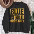 Blue And Gold Vibes Only School Tournament Team Cheerleaders Sweatshirt Gifts for Old Women