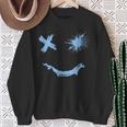 Blue Grunge Smile Blue Color Graphic Sweatshirt Gifts for Old Women