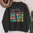 Boat Waves Sun Rays Lake Days Lake Life Summer Lake Sweatshirt Gifts for Old Women