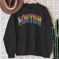 Boston Arched Style Text Progress Pride Pattern Sweatshirt Gifts for Old Women