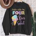 Brother Of The Ms Four Ever Sweet Ice-Cream 4Th Birthday Sweatshirt Gifts for Old Women