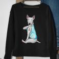 Bull Terrier Tattoos I Love Mom Sitting Mother's Day Sweatshirt Gifts for Old Women