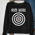 Bullseye Target Aim Here Darts Players Shooting Sweatshirt Gifts for Old Women