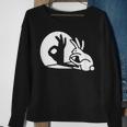 Bunny Rabbit Ok Okay Shadow Hand Gesture Sign Circle Game Sweatshirt Gifts for Old Women