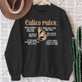 Calico Cat Rules Calico Cat Lover Calico Cat Owner Sweatshirt Gifts for Old Women