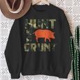 Camo Hunt The Grunt Hog Vintage Wild Boar Hunting Hunt Dad Sweatshirt Gifts for Old Women