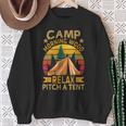 Camp Morning-Wood Relax Pitch A Tent Family Camping Sweatshirt Gifts for Old Women