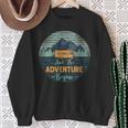 Camping And The Adventure Begins Motorhome Campervan Sweatshirt Gifts for Old Women