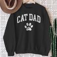 Cat Dad Vintage Distressed Cat Paw Sweatshirt Gifts for Old Women