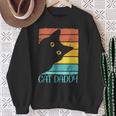 Cat Daddy Vintage Eighties Style Cat Dad Fathers Day Sweatshirt Gifts for Old Women