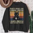 Cat Das Mache Ich Trinke Kaffee Sweatshirt Geschenke für alte Frauen