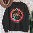 Cat In Eclipse Glasses Totality 2024 Total Solar Eclipse Sweatshirt Gifts for Old Women