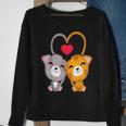 Cat Heart Valentines Day Cute Kitten Kitty V-Day Pajama Sweatshirt Gifts for Old Women