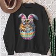 Cat Lover Easter Egg Happy Easter Bunny Ears Sweatshirt Gifts for Old Women