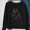Cat Lovers Black Cat In Pocket Kitten Face Sweatshirt Gifts for Old Women