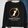 Cat Playing Fire Ring Total Solar Eclipse 2024 Kentucky Sweatshirt Gifts for Old Women