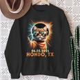Cat Taking A Selfie Total Solar Eclipse 2024 Hondo Texas Sweatshirt Gifts for Old Women