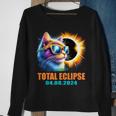 Cat Total Solar Eclipse 2024 Totality Solar Eclipse Glasses Sweatshirt Gifts for Old Women