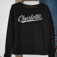 Charlotte North Carolina Nc Vintage Sports Script Sweatshirt Gifts for Old Women