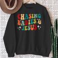 Chasing Babies And Jesus Chasing Babies & Jesus Christian Sweatshirt Gifts for Old Women