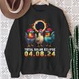 Chicken With Sunglasses Watching Total Solar Eclipse 2024 Sweatshirt Gifts for Old Women
