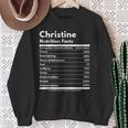 Christine Nutrition Facts Personalized Name Christine Sweatshirt Gifts for Old Women