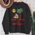 Christmas In Ni'ihau Deck The Palm Trees Hawaii Vacation Sweatshirt Gifts for Old Women