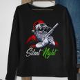 Christmas Santa Claus Guns Silent Night Santa Xmas Matching Sweatshirt Gifts for Old Women