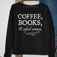 Coffee Books & Oxford Commas Bookworm Grammar Nerd Sweatshirt Gifts for Old Women