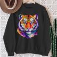 Colorful Tiger Face Neture Wild Animal Pet Lovers Men's Sweatshirt Gifts for Old Women