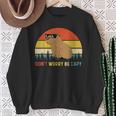 Cool Capybara Don't Worry Be Cappy Vintage Rodent Meme Sweatshirt Gifts for Old Women