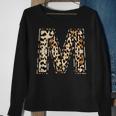 Cool Letter M Initial Name Leopard Cheetah Print Sweatshirt Gifts for Old Women