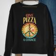 Cool Peace Give Pizza A Chance Pizza Lovers Sweatshirt Gifts for Old Women
