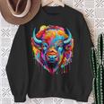 Cooles Bison-Kopf- Mit Hellen Farben Sweatshirt Geschenke für alte Frauen