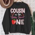 Cousin Of The Berry Sweet One Strawberry First Birthday Sweatshirt Gifts for Old Women