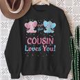 Cousin Gender Reveal Elephant Pink Or Blue Matching Family Sweatshirt Gifts for Old Women