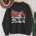 Cow Riding Red Truck Merry Christmas Farmer X-Mas Ugly Sweatshirt Gifts for Old Women