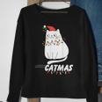Cute Cat Merry Catmas Christmas Cat Lovers Santa Pajama Sweatshirt Gifts for Old Women