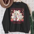 Cute Kitsune Japanese Anime Fox Kawaii Strawberry Milk Sweatshirt Gifts for Old Women