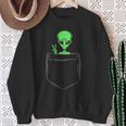 Cute Little Alien In Pocket Vintage Universe Ufo Idea Sweatshirt Gifts for Old Women